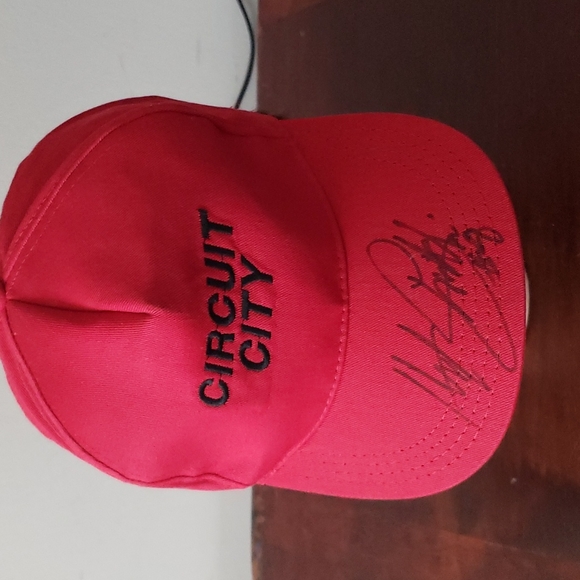 Vintage Circuit City Hut Stricklin Autographed Signed Snap Back Hat 90's
